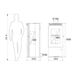 Salamandra a lenha Talma tri-Vision Supra 9,1kW