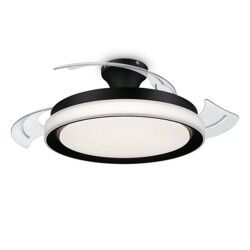 Ventilatore da Soffitto con Luce Philips Atlas Bianco Nero Metallo