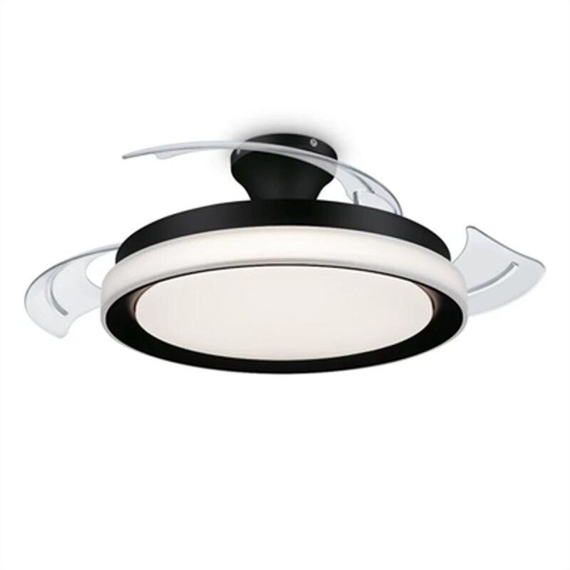 Ventilatore da Soffitto con Luce Philips Atlas Bianco Nero Metallo