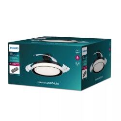 Ventilatore da Soffitto con Luce Philips Atlas Bianco Nero Metallo