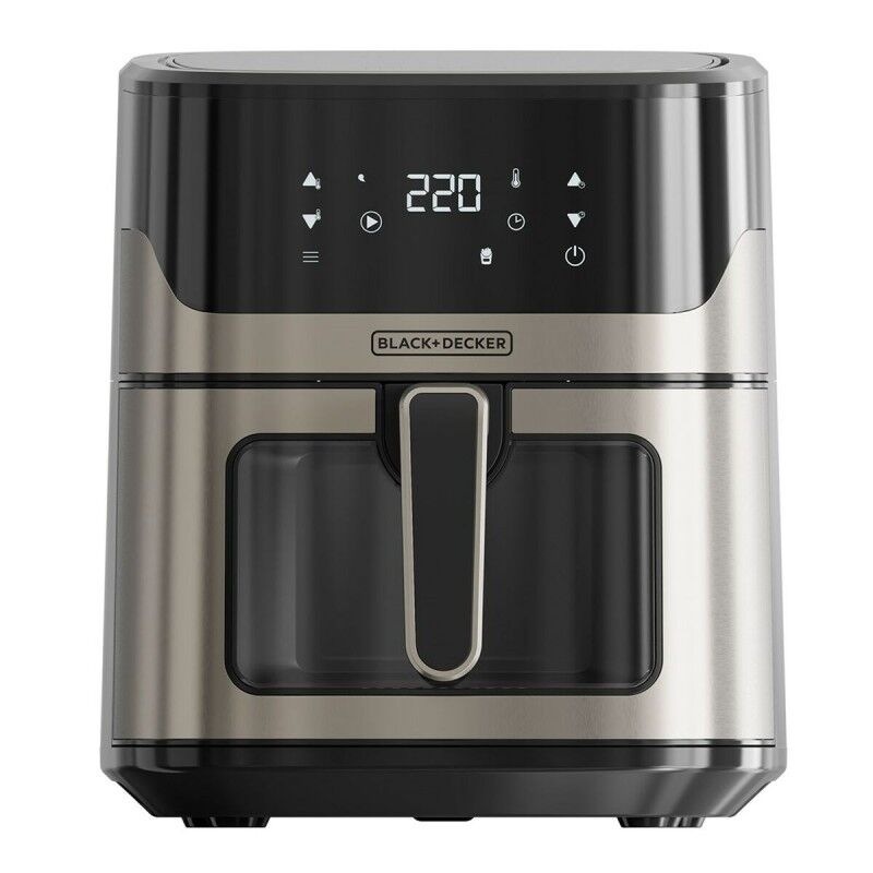 Friggitrice ad Aria Black & Decker BXAF6500E Nero Argentato 1600 W 6,5 L Friggitrice ad Aria Black & Decker BXAF6500E Nero Argentato 1600 W 6,5 L