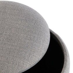Puff Smontabile Versa Grigio Bambù Legno MDF