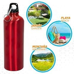 Garrafa de água Aktive 750 ml Mosquetão Alumínio 7 x 25 x 7 cm (24 Unidades)