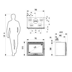 Holzeinlage Tertio 76 Supra 9,5 kW