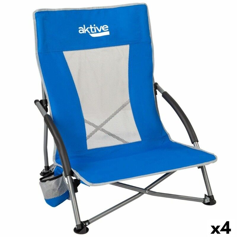 Chaise de Plage Aktive Bleu 50 x 67 x 51 cm (4 Unités) Chaise de Plage Aktive Bleu 50 x 67 x 51 cm (4 Unités)