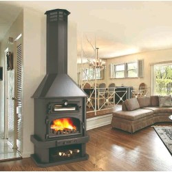 Camino a legna Ebro con forno Bronpi da 14 kW