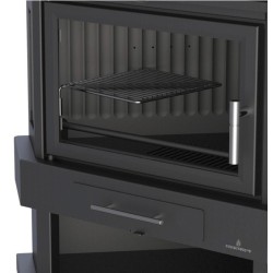 Lorca R 3-Vidro Lareira de Canto a Lenha Bronpi 14 kW