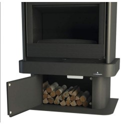 Lisboa Vision Front Wood-Burning Fireplace Bronpi 11 kW with Bücher
