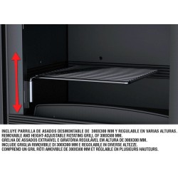 Lisboa Vision Front Wood-Burning Fireplace Bronpi 11 kW with Bücher