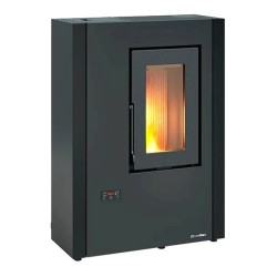 Poêle à granulés étroit ventilé Luisella Maxi Extraflame 7kW Noir