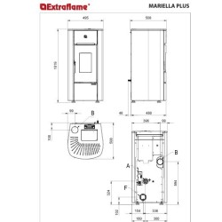 Mariella Plus 7.5 kW Ducted Pellet Stove Extraflame Black