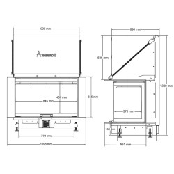 Lareira a Lenha Crystal 90 Max A.Caminetti 3 Lados de Vidro