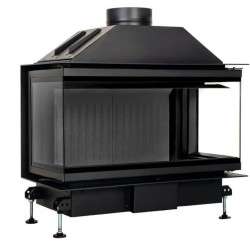 A.Caminetti Crystal 80 3D Lareira a lenha com 3 lados de vidro