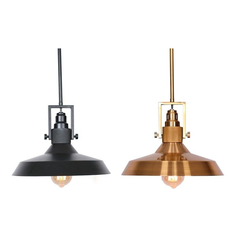 Suspension DKD Home Decor Noir Doré Métal 50 W (2 Unités) Suspension DKD Home Decor Noir Doré Métal 50 W (2 Unités)