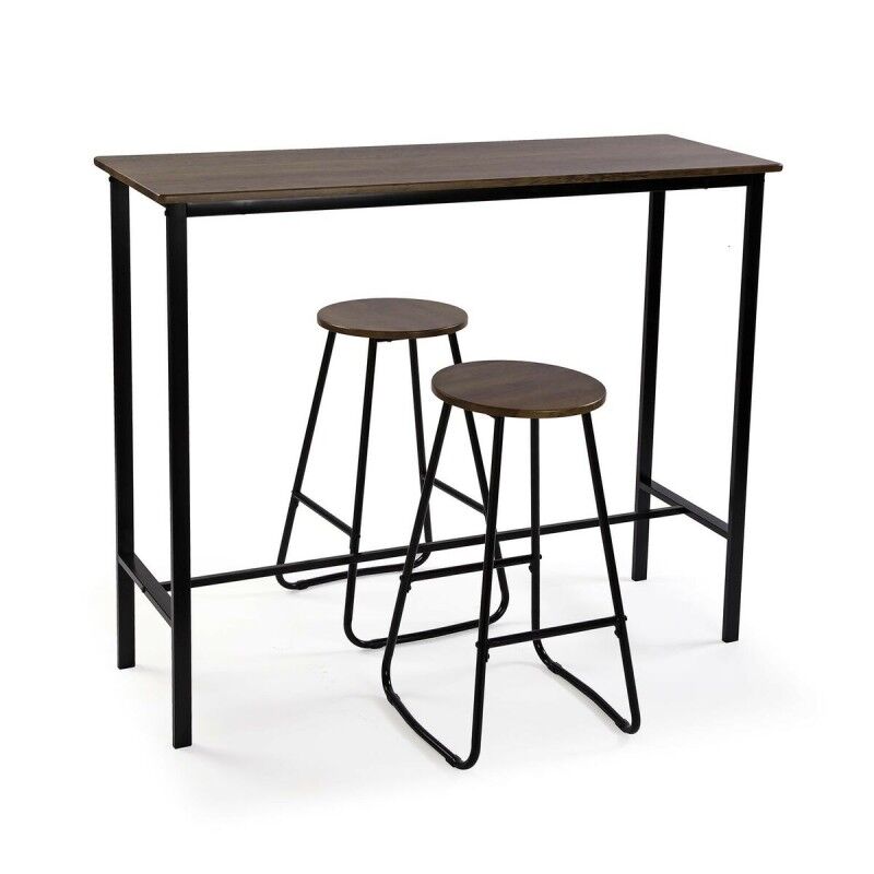 Ensemble Table + 2 Chaises Versa Noir PVC Métal Bois MDF 40 x 120 x 100 cm Ensemble Table + 2 Chaises Versa Noir PVC Métal Bois MDF 40 x 120 x 100 cm