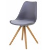 Lot de 2 Chaises Grise Piétement Chêne KosyForm