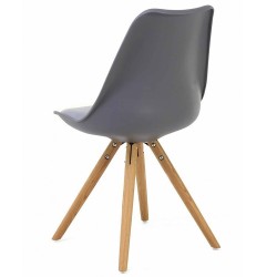 Lot de 2 Chaises Grise Piétement Chêne KosyForm