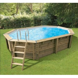 Piscine Bois Ubbink Azura 400x300 H120cm Liner bleu
