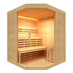 Sense 3-Sitzer-LED Traditionelle Sauna Komplettpaket 3,5 kW France Sauna