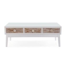 Table Basse Versa Sira Pin Bois MDF 60 x 41 x 110 cm