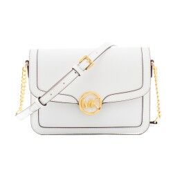 Borsa a Tracolla Michael Kors Leida Bianco 23 x 16 x 7 cm