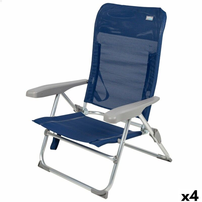Strandstuhl Aktive Marineblau 47 x 89 x 56 cm (4 Stück) Strandstuhl Aktive Marineblau 47 x 89 x 56 cm (4 Stück)