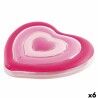 Matelas Gonflable Intex Coeur 135 x 155 x 25 cm Rose (6 Unités)