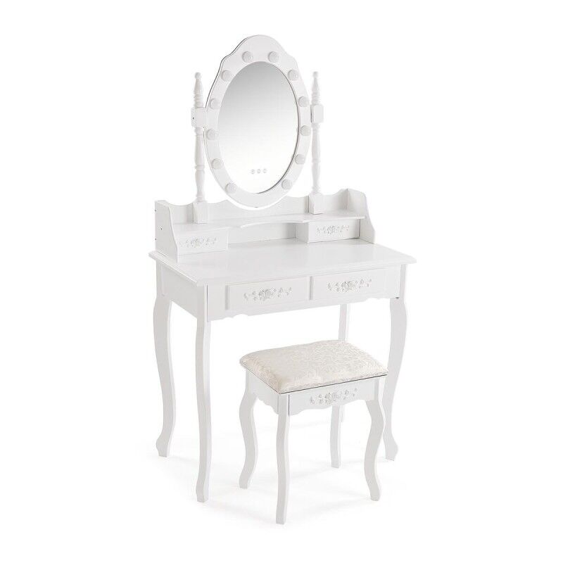 Toucador Versa Branco Madeira Cristal Madeira MDF 40 x 146 x 75 cm