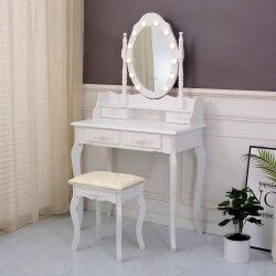 Toucador Versa Branco Madeira Cristal Madeira MDF 40 x 146 x 75 cm