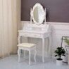 Toucador Versa Branco Madeira Cristal Madeira MDF 40 x 146 x 75 cm