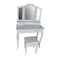Coiffeuse Versa Blanc Bois MDF 40 x 139 x 80 cm