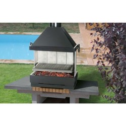 BarBecue Ferlux a Posa o mattoni refrattari e acciaio con Hotte