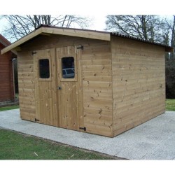 Therma Garden Shelter em Madeira Maciça de 10,33 m2 com Telhado Onduline Habrita