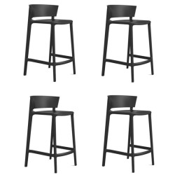 Lot de 4 tabourets plan de travail Vondom Africa hauteur d'assise 65 cm Vondom noir