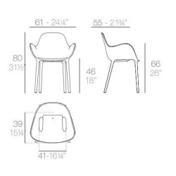 Lot de 4 Chaises Sabinas Vondom Blanc