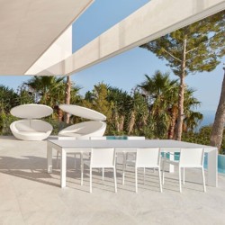 Table carré Frame Aluminium Vondom 70x70xH74 blanc