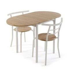 Ensemble Table + 2 Chaises Versa Blanc 55 x 77 x 61 cm 60 x 87 x 60 cm