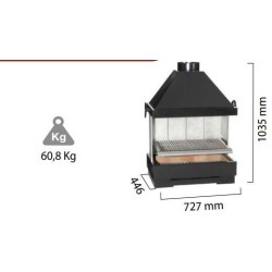 BarBecue Ferlux a Posa o mattoni refrattari e acciaio con Hotte