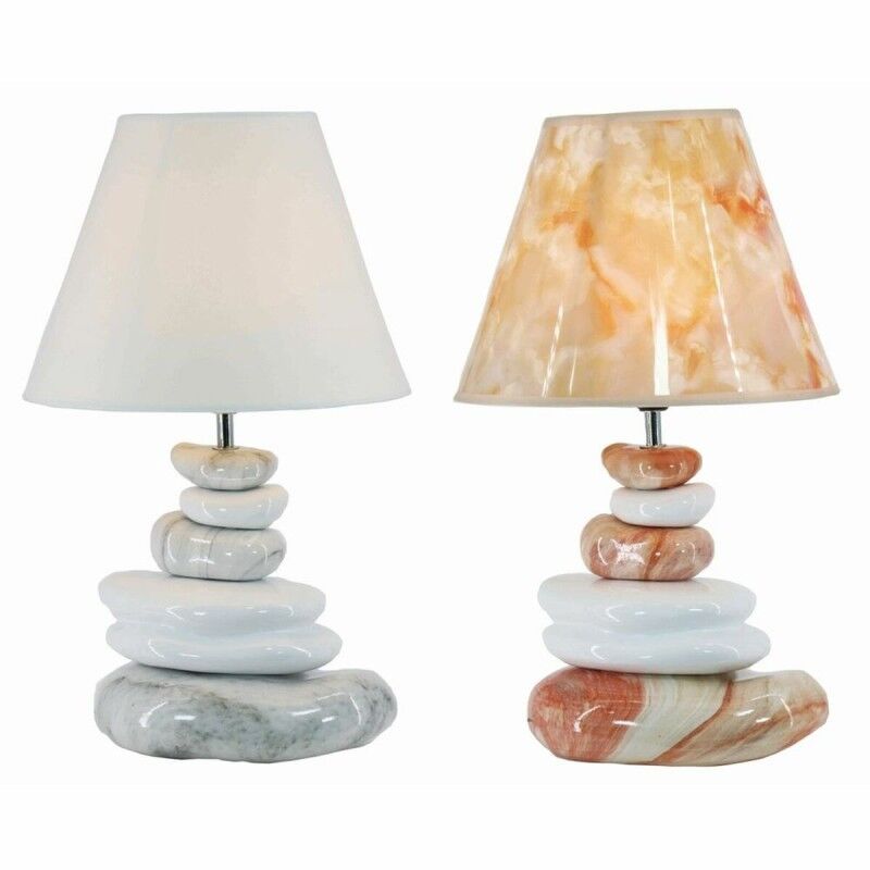 Lampada da tavolo DKD Home Decor Grigio Marrone Poliestere Gres (2 pcs) (28 x 28 x 48 cm) Lampada da tavolo DKD Home Decor Grigio Marrone Poliestere Gres (2 pcs) (28 x 28 x 48 cm)