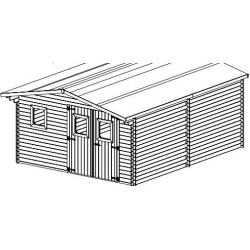 Habrita Garden Shed in Solid Douglas Wood 23.14 m2