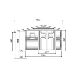 Gartenhaus Habrita aus Douglas-Massivholz 17.20 m2 mit Bucher