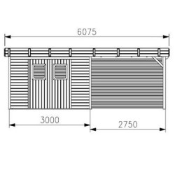 Garden shed Habrita Thizy in thermo treated wood 11.53 m2 with steel roof