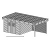 Garden shed Habrita Thizy in thermo treated wood 11.53 m2 with steel roof