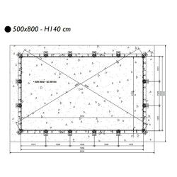 Piscine Bois Ubbink Linea 500x800 H140 Liner Bleu
