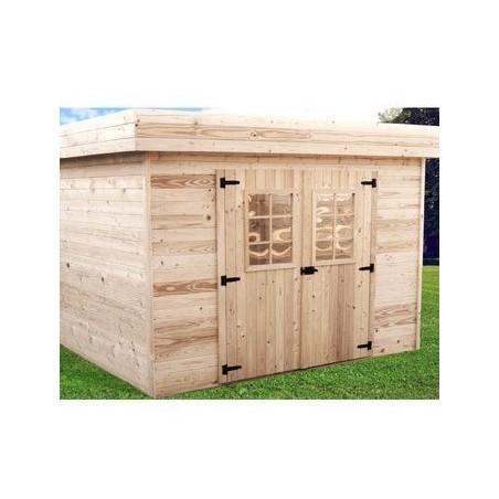Abri de jardin en bois Habrita 14,75 m2 avec toit plat