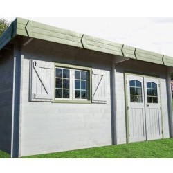 Abri de jardin Habrita bois massif 25,37 m2 avec toit plat acier