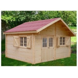 Abri de jardin Habrita bois massif 25m2 avec toit double pente