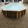 Piscine Bois Ubbink Océa 355x550 H120cm Liner Beige sable
