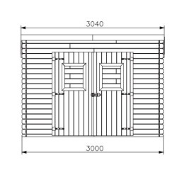Galpão de jardim Habrita Dalmat em madeira maciça 5,20 m2 com placas de telhado ondulado