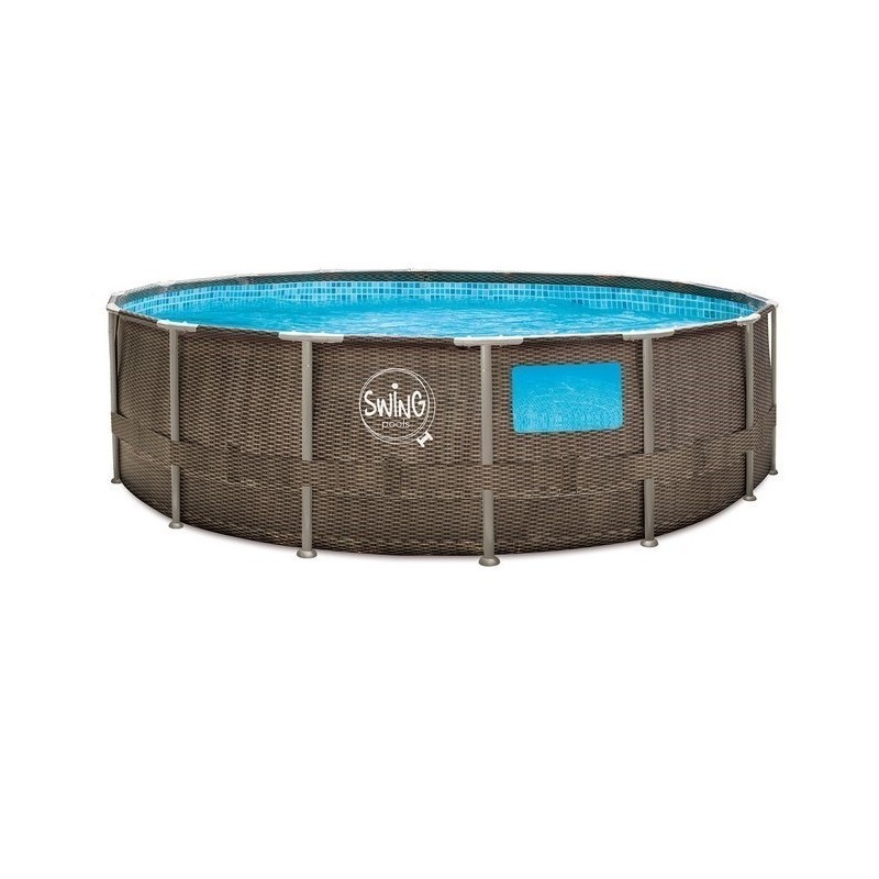 Pool Swing Elite Round Design rattan 457x122 com orifício
